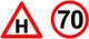 Набор наклеек на автомобиль XoKo "Учебный" "Ограничение скорости 70 км/ч" 2 шт (XK-NUCB-OB70) - изображение 1
