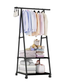 Вішалка стійка органайзер для одягу металева THE NEW COAT RACK з полицею для взуття на колесах 160 х 55 х 42 см навантаження до 20 кг - зображення 1