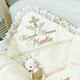 Крижма махрова з вишивкою Family Tradition утеплена для хлопчика 100х100 см айворі Хрещення Матвія - зображення 3
