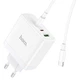 СЗУ Hoco N30 Glory PD65W (2Type-C/1USB) + Type-C to Type-C White - изображение 3