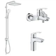 Набор смесителей 3в1 для ванной Grohe Eurosmart New S-Size UA3332666503 - изображение 1
