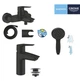 Набір змішувачів 3 в 1 для ванни Grohe QuickFix Start Black UA303301SQ чорний - зображення 1
