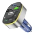 АЗП з FM-модулятором HOCO E71 трансмітер Crystal transparent discovery edition QC3.0 car BT FM transmitter Dark Blue - зображення 1