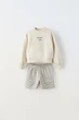 Комплект детский (свитшот + шорты) Zara 9000/667 140 см Молочный - изображение 1
