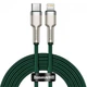 Кабель Baseus Cafule Metal Type-C to Lightning PD 20W (2m) green (CATLJK-B06) - изображение 1