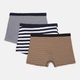 Трусы (3шт) Basic Collection XXL бежевый полоска, бело черный полоска, серый меланж 1438090258 - изображение 2