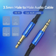 Аудіокабель Vention 3.5 мм minijack AUX TRS 3-піновий у нейлоновому обплетенні 3 м Black/ Blue (BAWLI) - зображення 2