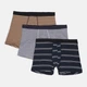 Трусы (3шт) Basic Collection L черный в полоску, серый меланж, бежевый в полоску 1438090414 - изображение 1