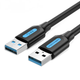 Кабель Vention USB Type A 3.0 to USB Type A 3.0 5 Гбіт/с 2A/5V 1.5 м Black (CONBG) - зображення 1