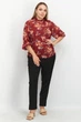 Топ VERO MODA 318458502 S бордовый цветы - изображение 1