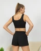 Пижама женская из рубчика топ и шорты Черный Maybel 2XL 321 (3160_5) - изображение 3