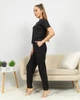 Пижама женская из рубчика футболка и штаны Черный Maybel 2XL 322 (3172_5) - изображение 2