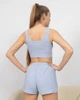 Пижама женская из рубчика топ и шорты Голубой Maybel M 321 (3161_2) - изображение 3