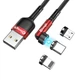 Кабель магнітний з швидкою зарядкою 7 Contact 3 A, 3 в 1 Micro USB/Lightining/Type C, обертання на 54 Elough (2000002882923) - зображення 1
