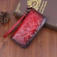 Женский кожаный кошелек клатч KIRS с тиснением цветы на молнии красный (1570Р) - изображение 3