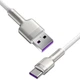 Дата кабель Baseus Cafule Metal Data USB to Type-C 66W (1m) (CAKF00010) White - изображение 3