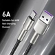 Дата кабель Baseus Cafule Metal Data USB to Type-C 66W (1m) (CAKF00010) Black - изображение 4