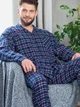 Пижама (кофта + штаны) мужская больших размеров хлопковая Key MNS 414 B23 4XL Синяя (5904765665519) - изображение 4