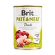 Влажный корм Brit Care Pate & Meat для собак, с уткой, 400 г - изображение 1