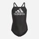 Дитячий суцільний купальник для басейну для дівчинки adidas Big Logo Suit HS2213 128 см Чорний (4066752817859) - зображення 1