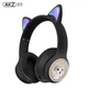 Детские беспроводные Bluetooth наушники AZK-01 c RGB подсветкой и встроенным микрофоном Чёрный - изображение 1