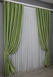 Комплект готовых штор VR-Textil Лен Парма № 1377ш Светло-оливковый 150х270 см 2 шт 33-0242) - изображение 3