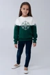 Різдвяний світшот для дівчинки Сніжинка Зелений 128 UKRS-6642d UkrGlamour - изображение 2