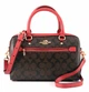 Сумка Coach Rowan Satchel In Signature Canvas коричнево-червона - зображення 1