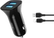 Автомобильное зарядное устройство XO TZ10 2.4A/2 USB + Lightning Black (TZ10-L-BK) - изображение 1
