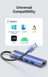 Адаптер USB хаб 3x USB 3.0 5 Гбіт/с + RJ45 1 Gigabit LAN Ethernet Adapter 1000mb/s + type-C додаткове живлення для MacBook, iMac, iPad, Chromebook, Samsung, Xiaomi та ін. USB-A концентратор, док-станція HUB Vention metall - зображення 5