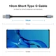​Кабель aceyoon Type A to Type-C USB2.0, 3A, 0.1м черный - изображение 2