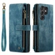Чехол-кошелек CaseMe Retro Leather с манитом и ремешком для Samsung S22 Ultra Бирюзовый - изображение 1