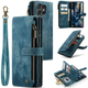 Чехол-кошелек CaseMe Retro Leather с манитом и ремешком для Samsung S22 Ultra Бирюзовый - изображение 3
