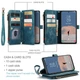 Чехол-кошелек CaseMe Retro Leather с манитом и ремешком для Samsung A52 Бирюзовый - изображение 5