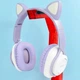 Бездротові навушники "Котячі вушка" CatEar QC-11 з підсвіткою RGB Bluetooth MP3 плеєр Бузкові - изображение 1