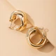 Серьги двойные кольца Honey Fashion Accessories золотистый (12-139) - изображение 2