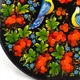 Тарілка декоративна Петриківський розпис 30 см з дерева ПТАХИ на КАЛИНІ на темному Український сувенір - зображення 8