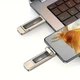 Металлическая USB Флешка 2в1 128GB Type-C/USB 3.2 High Speed 5G для телефона компьютера USAMS US-ZB274 Серый - изображение 6