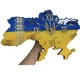 Часы настенные из эпоксидной смолы "Карта Украины" 80х54 см (024-80) - изображение 2