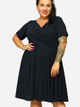 Sukienka trapezowa damska Plus Size Karko U334 50-52 Granatowa (5903676038160) - obraz 4