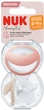 Пустышка ортодонтическая NUK силиконовая Mommy Feel р1 красная/бежевая (4008600425441) - изображение 1