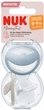Пустышка ортодонтическая NUK силиконовая Mommy Feel р1 синяя/бежевая (4008600425434) - изображение 1