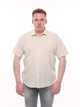 Рубашка мужская светло-бежевая льняная прямая летняя 6503-2 XL - изображение 4