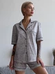 Пижама (рубашка + шорты) женская хлопковая Roksana Lana 1416 XL Серая (4821416160995) - изображение 1