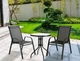 Комплект Садовой Мебели Круглый Стол 60 см + 2 Кресла Текстилен GardenLine Majorka-2 Black Черный для дачи для террасы для лоджии для балкона Польша - изображение 3