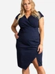Sukienka kopertowa damska Plus Size Karko SA288 54-56 Granatowa (5903676035961) - obraz 1