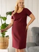 Sukienka ołówkowa damska midi Karko SC195 48 Bordowa (5903676209836) - obraz 7