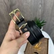 Кожаный женский ремень поясной классический черный с золотым натуральная кожа стильний жіночий пояс ремінь для одягу - зображення 2