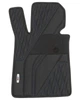 Коврики в салон Inliner для BMW 5 G30/31 2017- Wave Style из экокожи черные с синей нитью (комплект) - изображение 2