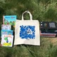 Екошопер BookOpt BK4001 Петриківський розпис Сині квіти бежевий - изображение 5